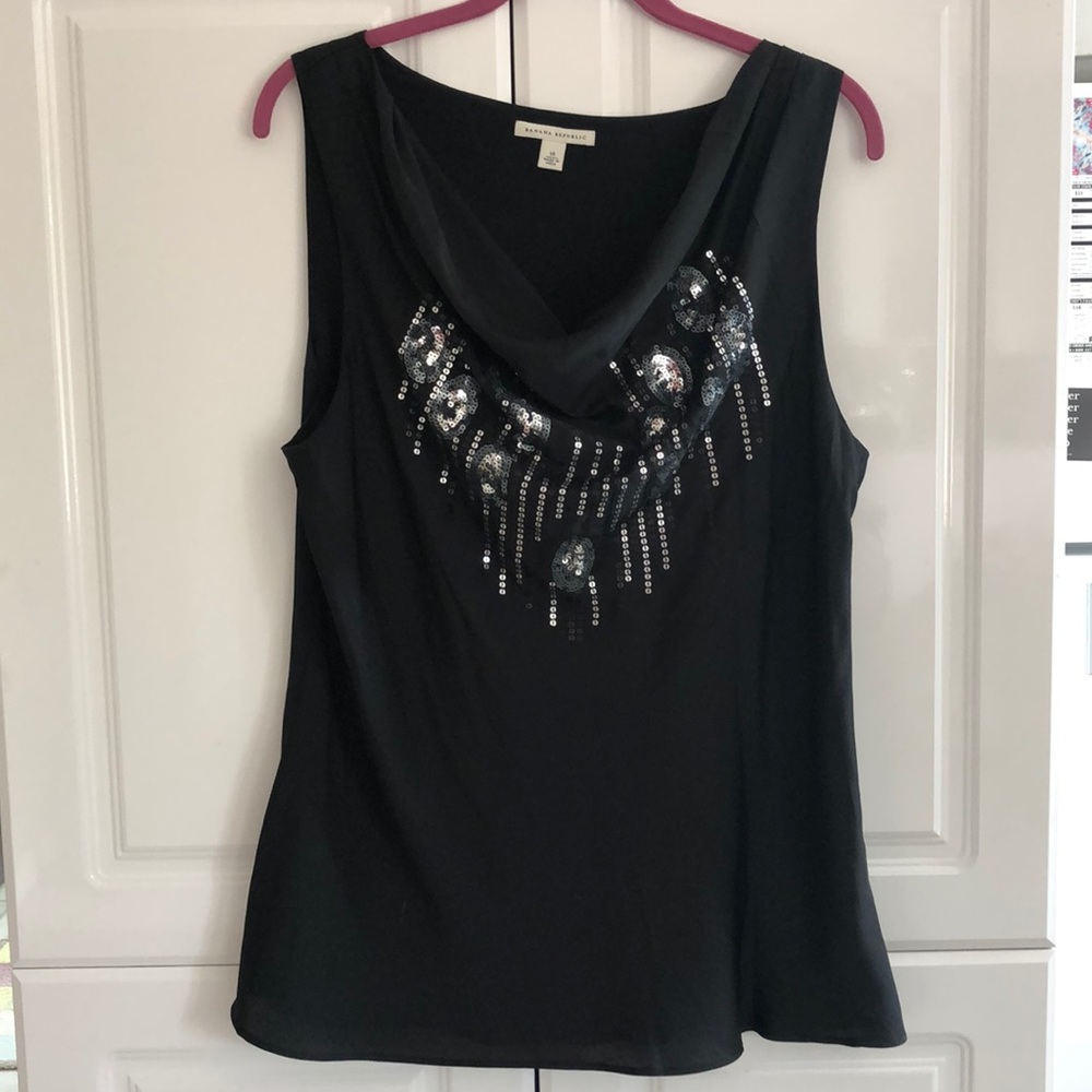 Banana Republic sleeveless cowl neck blouse